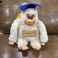 Vintage Gonga Thumb Sucking Plush Monkey Gorilla Ape Russ Berrie 1980 Graduate