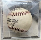 unknown Autographed Baseball no COA fair condition in clear hard case