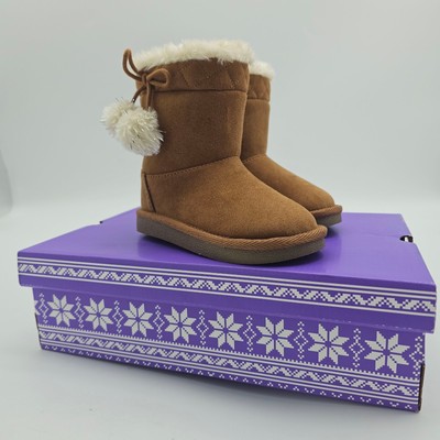 NEW! Toddler GIrls Okie Dokie Lil Zenith Cognac Winter Boots Size 8M