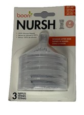 NEW Boon Nursh Silicone Baby Bottle Nipples - Bottle Nipples for Boon Nursh Baby