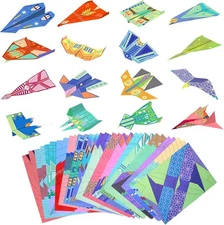 Paper Airplane Kits: 16 Designs, 32 Sheets, Origami Gifts for Kids Ages