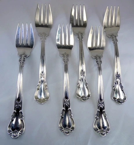 Gorham CHANTILLY Sterling Silver Salad Dessert Forks No Mono SET 12  436.58 gr