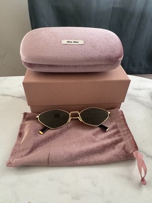 Miu Miu sunglasses mu 54ys Gold Geometric | eBay
