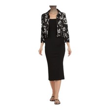 Chico s Black White Textured Bold Floral Blazer Size 2 Medium - 12 Flaws