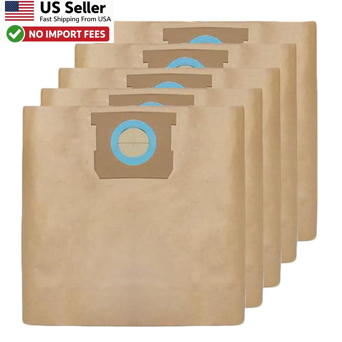 5 Pack DXVA19-4104 Vacuum Bags for Dewalt 5-8 Gallon DXV08SA Wet