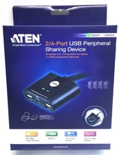 ATEN US224 Keyboard & Mouse Switch USB 2.0 Share up to 4 Devices w/ 2 Computers