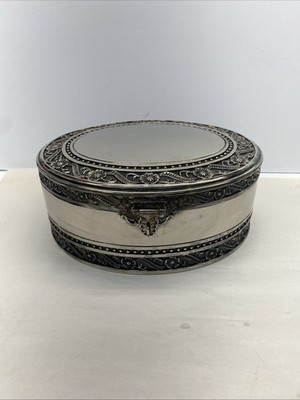 Antique 2-Tier Oval Jewelry Box 