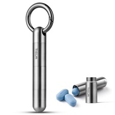 Small Keychain Pill Holder, Titanium Pill Case Waterproof Pill Fob for Travel...