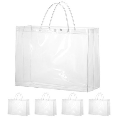 15 Pack Large Clear Gift Bags with Handle, 15.47''X6''x12'' Large Plastic Gift B...