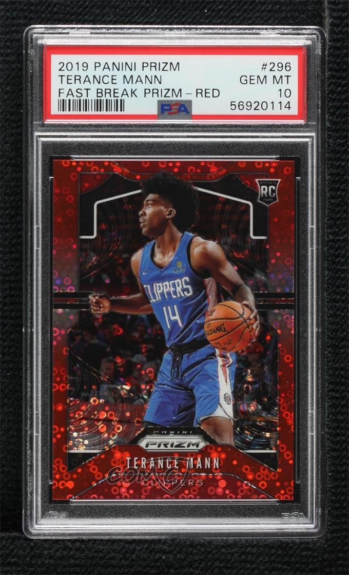 2019 Panini Prizm Fast Break Red /125 Terance Mann PSA 10 GEM MT Rookie RC 17ni