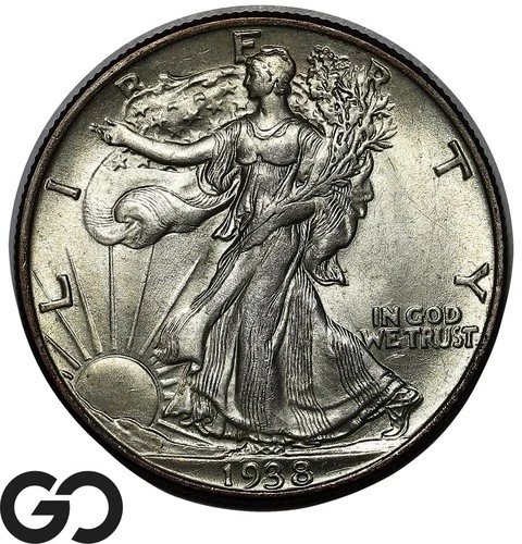 1938 Walking Liberty Half Dollar, Gem BU++