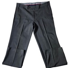 Chaps Dress Pants Mens 36x30 Gray Total Comfort Flat Front Stretch Trousers