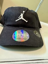 Jordan Youth Black Logo Adjustable Baseball Hat. NWT