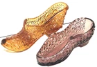 Vintage Victorian Bryce Bro Glass Amethyst Button  & Fenton Amber Slipper Shoes