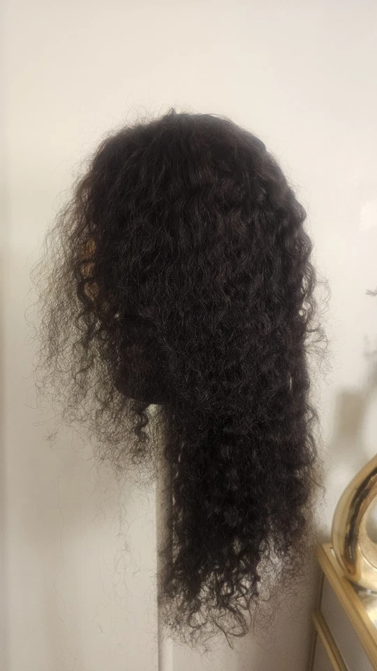 High-Quality Regular Top 24" natural black 150% Virgin Human Hair  Lace Wig  - Image 3 of 4