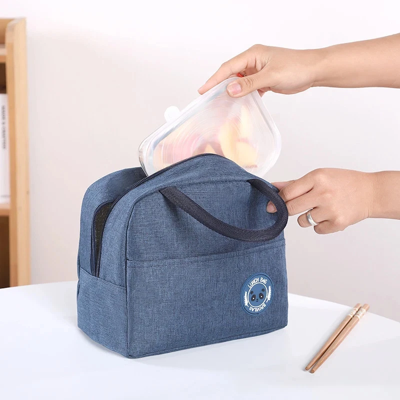 Bolsa de almuerzo portátil Oxford fresca bolsa refrigeradora para estudiantes de oficina caja conveniente Foto 3 de 4