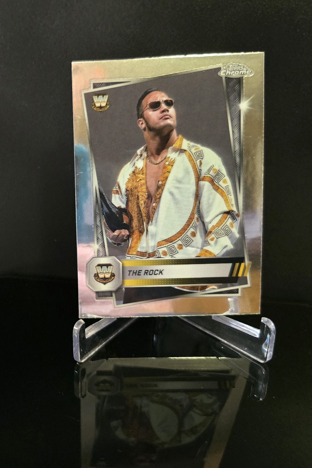 THE ROCK DWAYNE JOHNSON 🔥 SSP 2025 Topps Chrome WWE Image Variation #212 Rare view 1