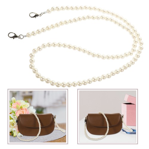Pearl Chain Lobster Buckle Removable Bag Metal Purse Strap Extender Replacement - Picture 2 of 12
