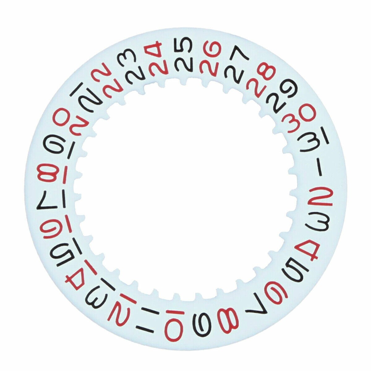 White Red Black Roulette Replacement Date Disc For Rolex Submariner Datejust