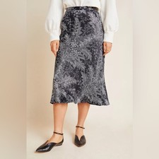 By Anthropologie Bias Satin Midi Skirt Size US 6