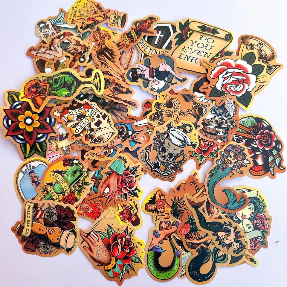 American Traditional Stickers Vintage Retro Bigger Size - Image 2 of 4