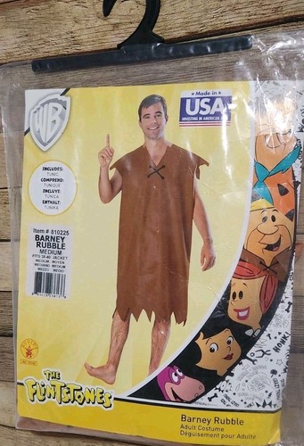 THE FLINTSTONES BARNEY RUBBLE Kostüm Tunika Kleid Halloween Herren Medium Rubies