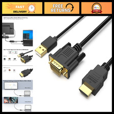VGA to HDMI Cable with Audio, 6ft 1080P Converter for PC/Laptop to TV/Monitor
