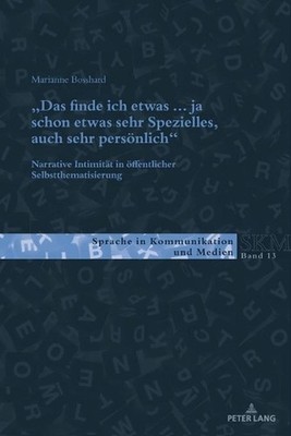 Das finde ich etwas (.) ja schon etwas sehr Spezielles, auch sehr persoenlich.: