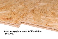 OSB 30mm Verlegeplatte Spanplatte 250x62,5cm 1.56 m² (20,06 € */ 1 m²)