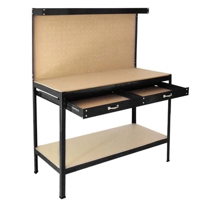 MONSTER SHOP Garage Workbench With Pegboard Drawer Heavy Duty Bench Steel Tool