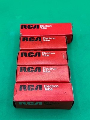 Lot of 5 RCA Electron Tubes 12AX7A ECC83 6GH8A Mixed Vacuum Tubes RE