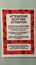 Engine bay restoration decal for Alfa Romeo Spider 155 156 original parts