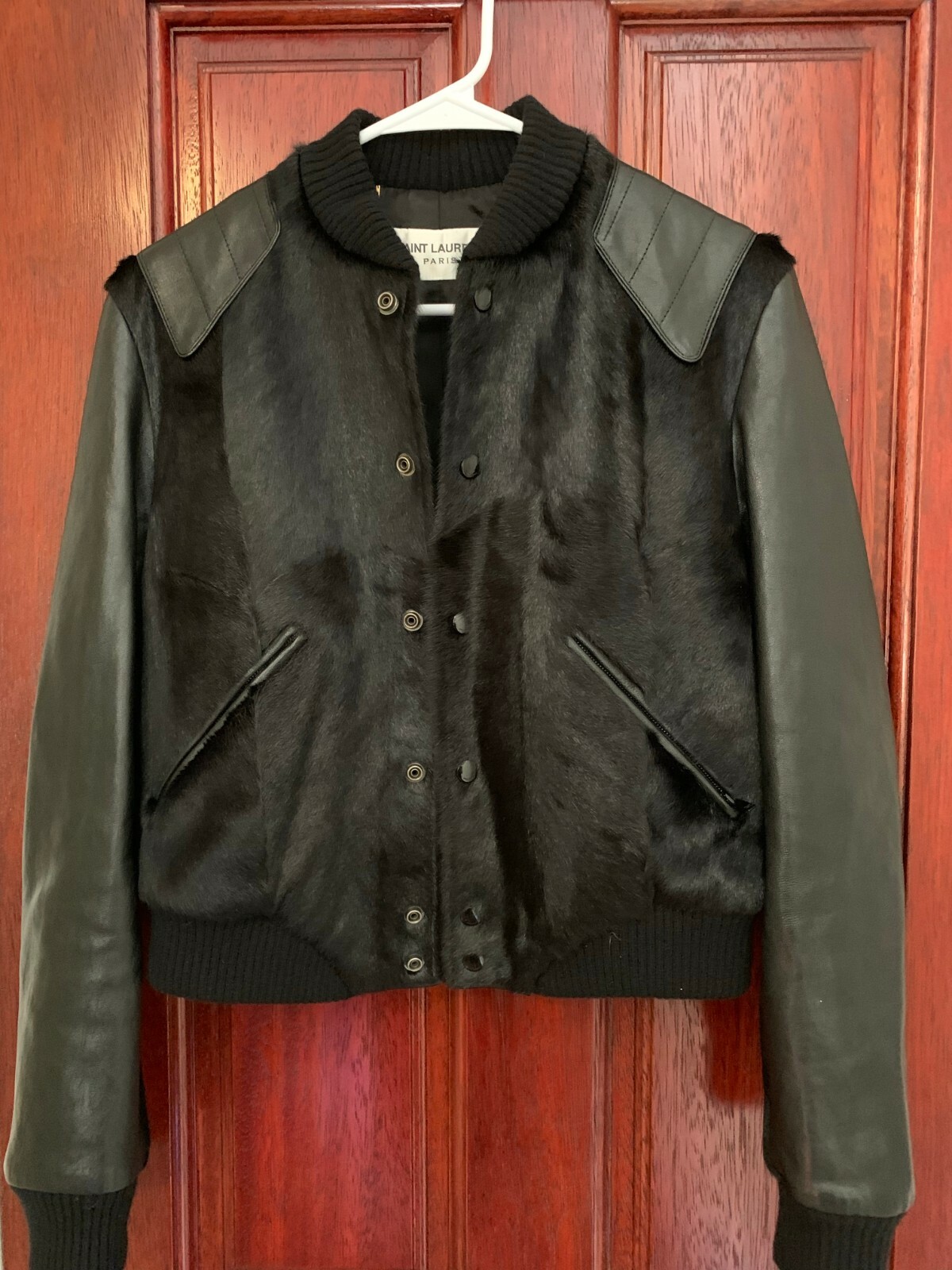 Giacca in pelle di agnello Saint Laurent taglia 34 $6000