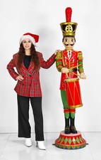 Nutcracker Toy Soldier Statue with Drum Large Christmas Decor 6.5FT In/Outdoor