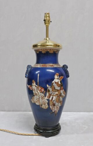 Antique Table Lamps Pair of Japanese Satsuma Porcelain Meiji Period Rewired - Picture 10 of 18