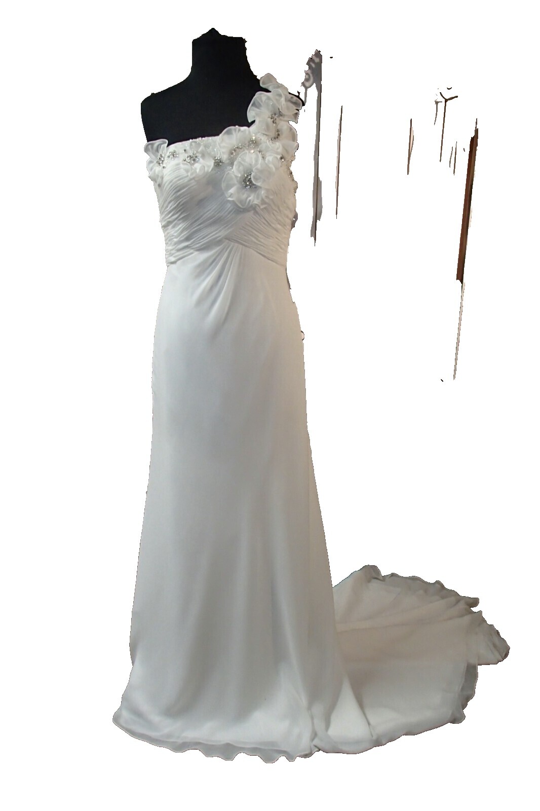 alfred angelo one shoulder bridesmaid dress Angeline Draped Asymmetrical One Shoulder Bridesmaid Dress with Slit