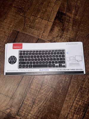 Macally Quick Switch Bluetooth Keyboard, For 3 Devices, Model: ACEBTKEYSG. #R156