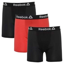 REEBOK 3 PACK MENS BOXERS SMALL, RED/BLACK *NEW