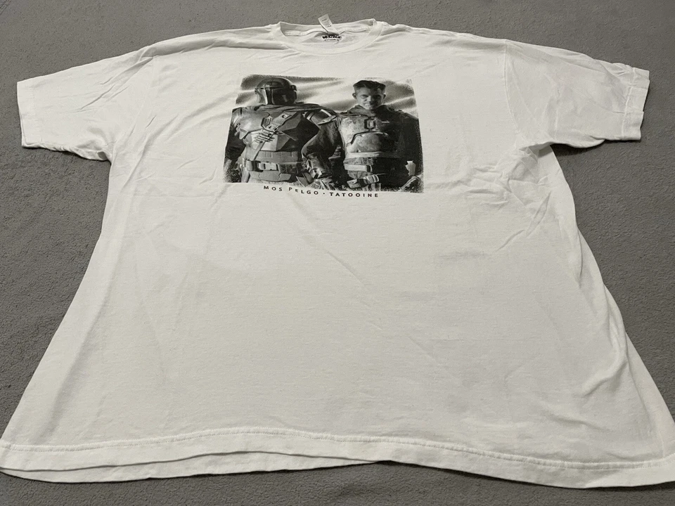 Camiseta Star Wars The Mandalorian Para Hombre Talla 3XL Blanca Manga Corta Foto 2 de 4