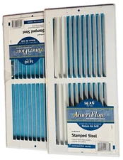 AMERIFLOW RETURN AIR GRILLS 14" x 6" DUCT SIZE WHITE WALL REGISTER STAMPED STEEL