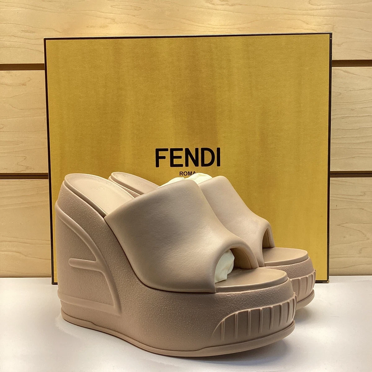 Authentic Fendi Vacchetta FF Naturale Sandals