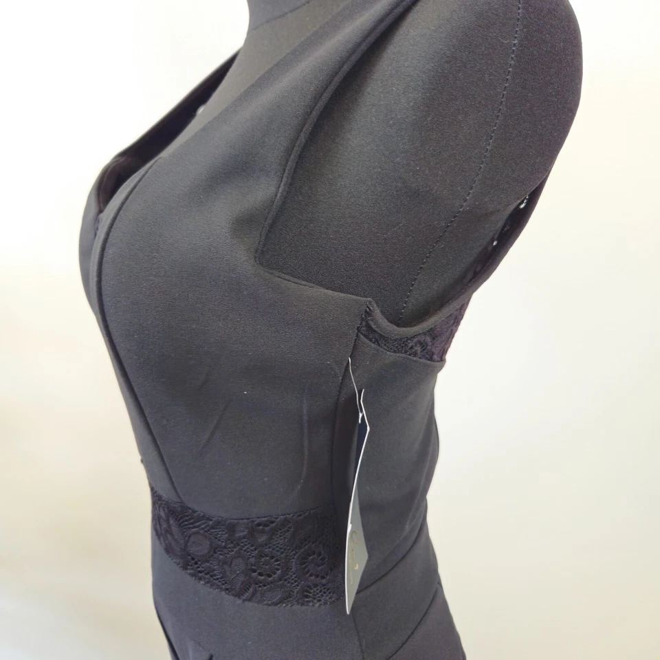 Damen Overall 38/40 V-Ausschnitt Spitze Rücken Elegant Abendmode Jumpsuit Black - Bild 4 von 4