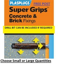 PLASPLUGS for Concrete, Brick & Masonry - 7mm - Add Screws & Drill If Required