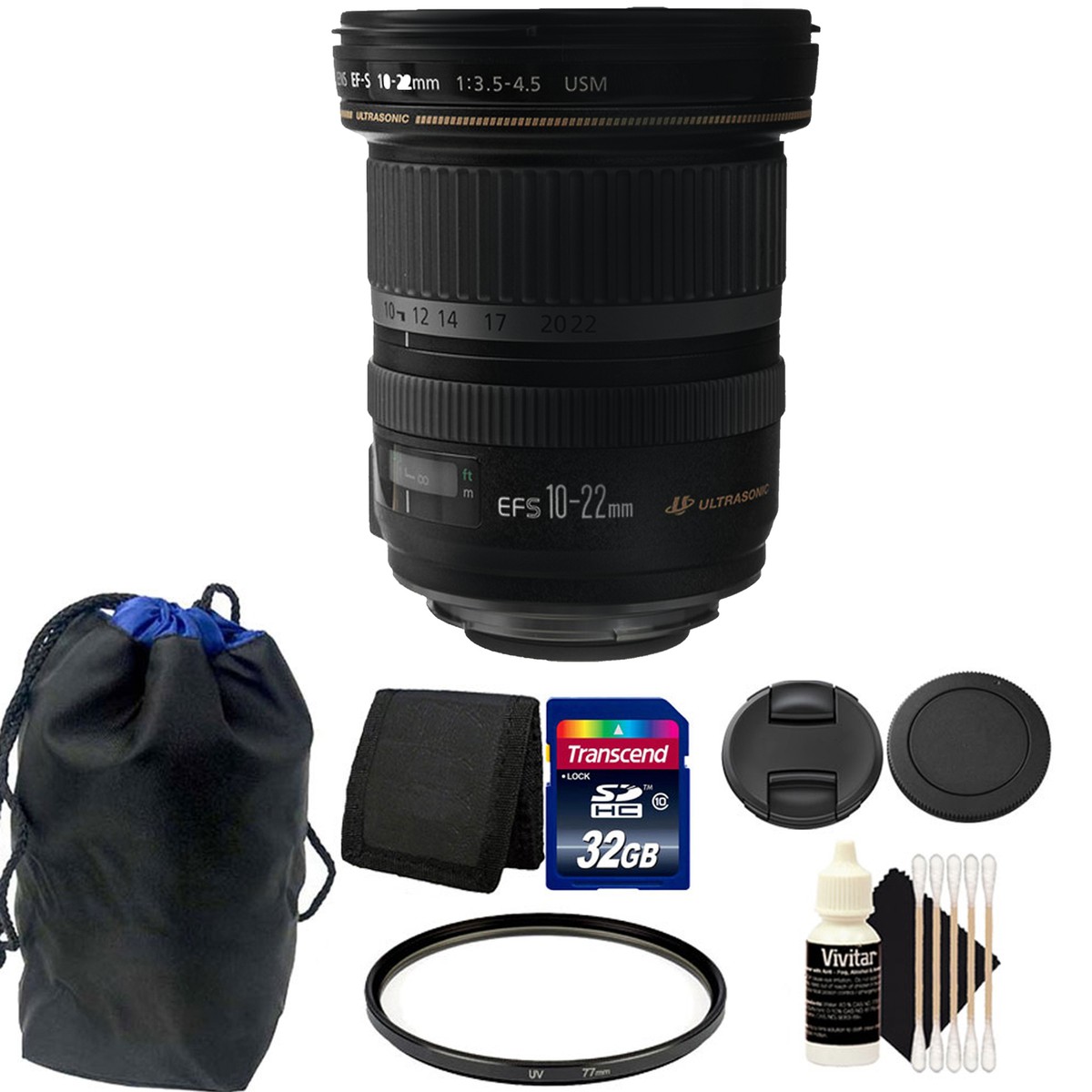 Canon EF-S 10-22mm f/3.5-4.5 USM Lens 32GB Accessory Kit for