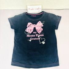Mezzo Piano Short Sleeve T-Shirt Tops 120cm Kids Black Pink Ribbon Heart Rare