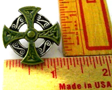 Celtic Cross pin vintage collectible old Irish biker vest hat pinback