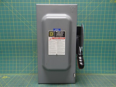 Square D Hubbellock Receptacle H362 60A 600 VAC/VDC Safety Switch HD Fusible