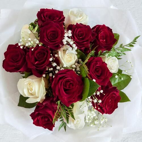 Fake Red Roses Artificial Flowers, 20'' Faux Velvet Roses 10 Pcs Red