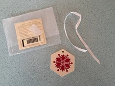 Longaberger 2015 Wood Crafts Christmas Red Ornament tie-on Snowscape NEW in bag