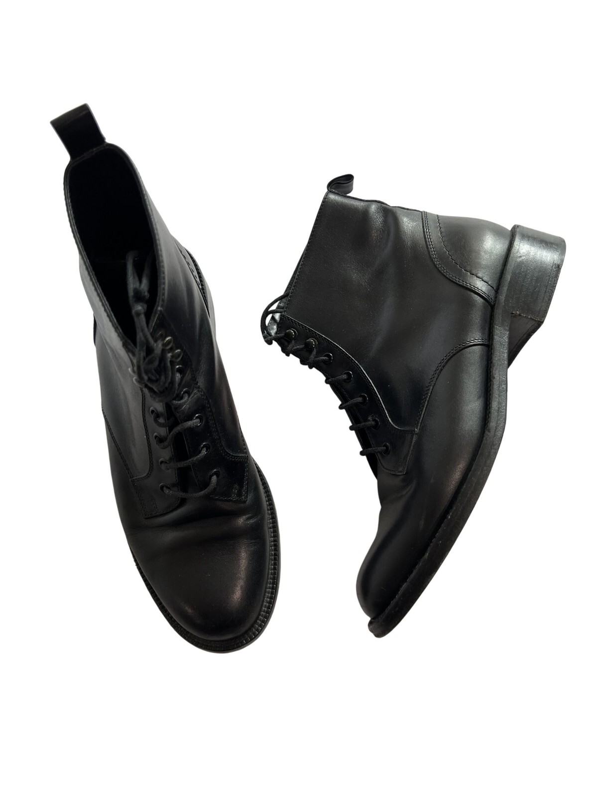 Stivali Patti Saint Laurent stringati neri